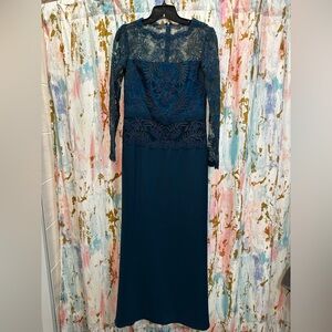 Tadashi Shoji Teal Dress with Lace Detail